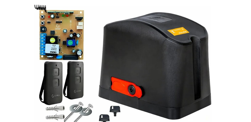 Kit motor de portão eletrônico com central, controles e acessórios